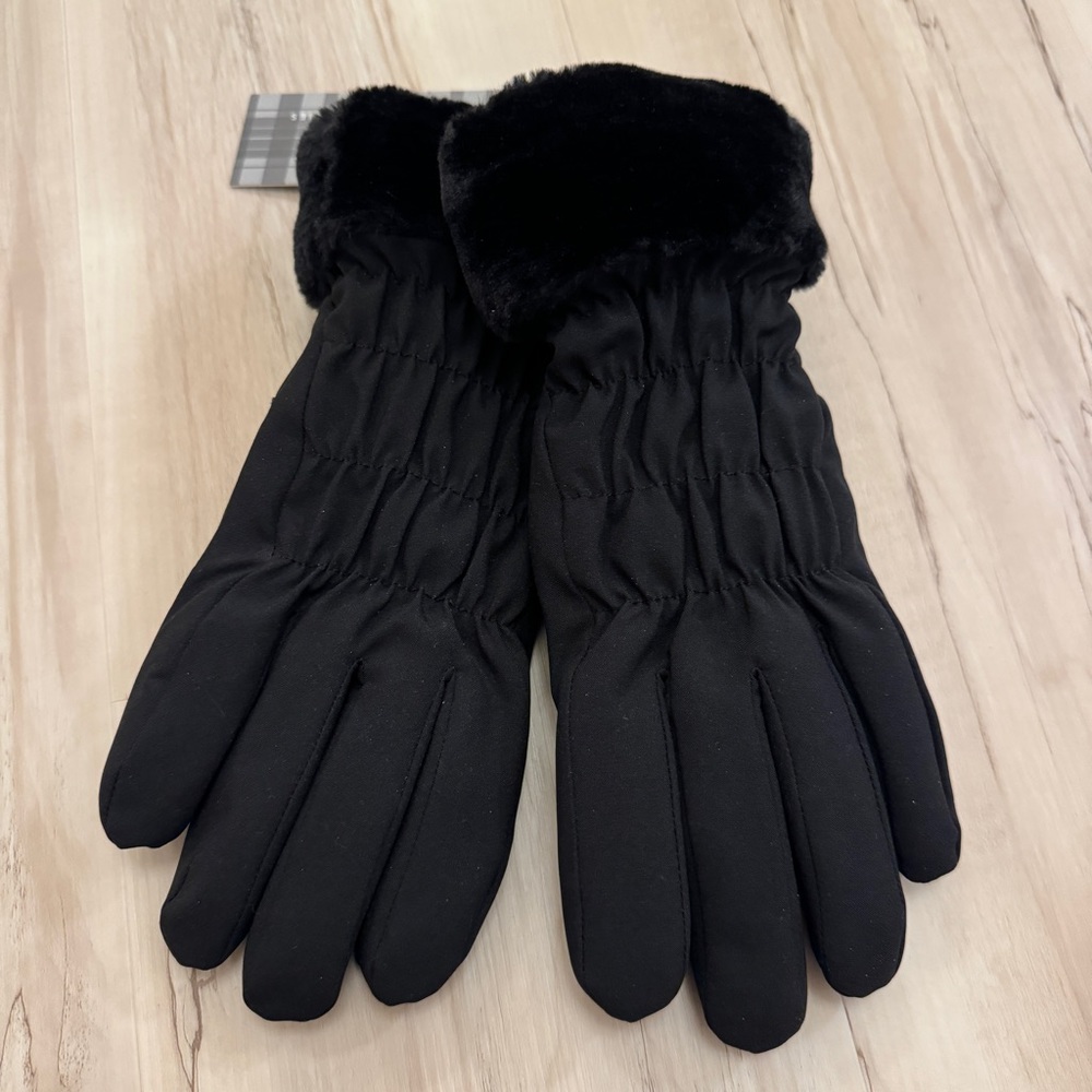 GII Fashion Accessories Black Faux Fur Gloves